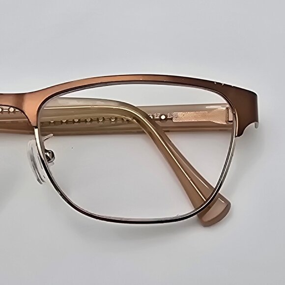 Coach HC5067 9234 Satin Brown Light Gold Crystal Brown Cat Eye Eyeglasses Frame - Picture 12 of 13